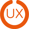 Icon UX Kreis mit den Buchstaben UX innen drin, steht für User Experience